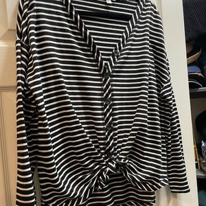 Allison Joy-Evereve black and white striped top